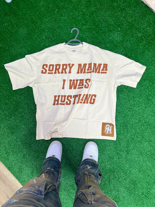 “Sorry Mama I Was Hustling Oversized Cropped Tee”