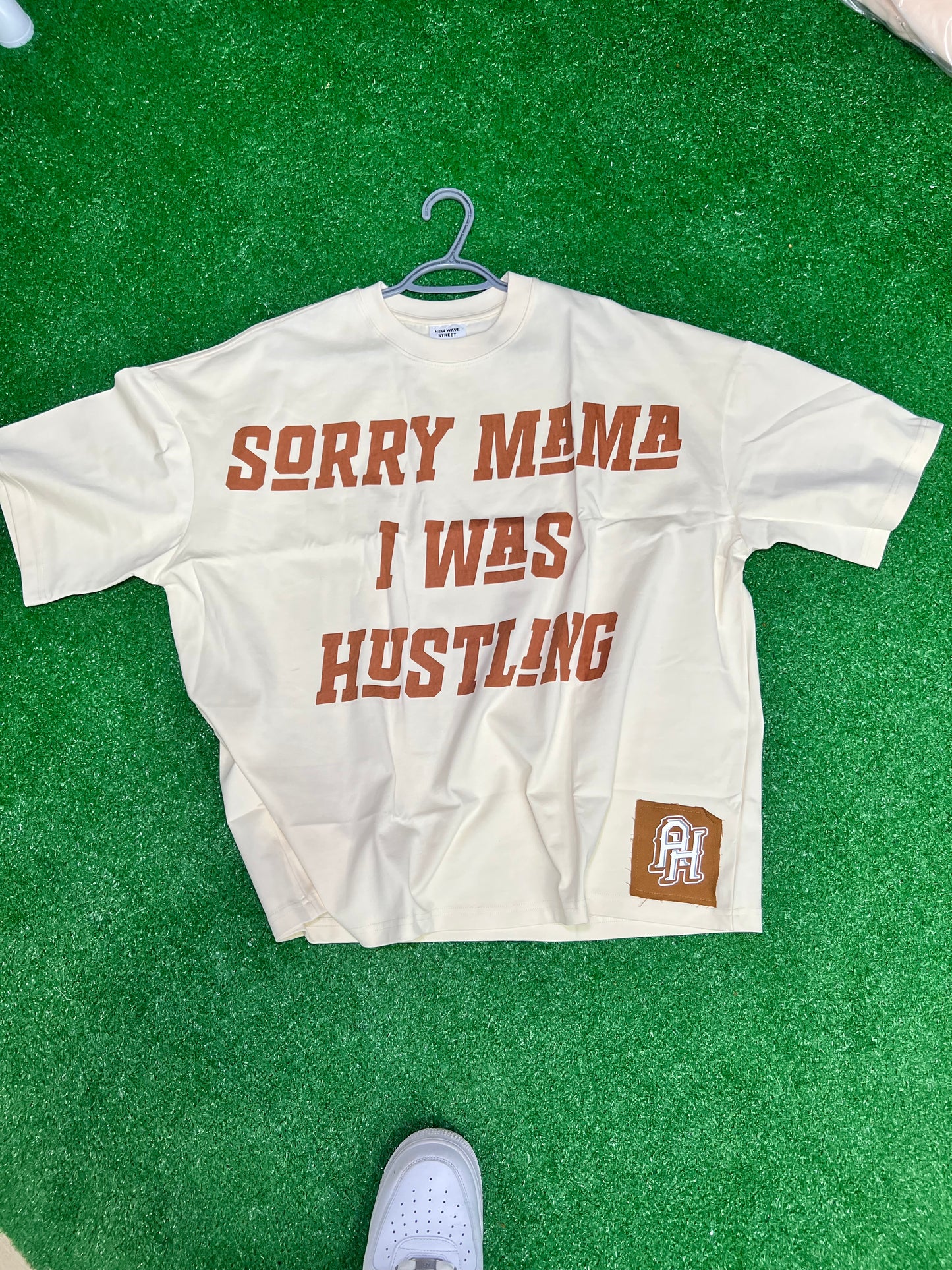 “Sorry Mama I Was Hustling Oversized Cropped Tee”