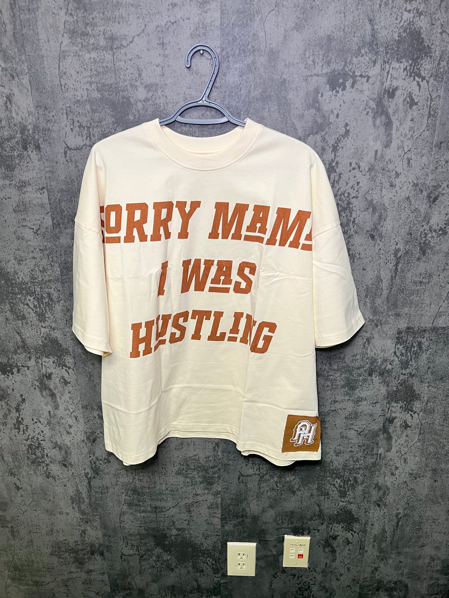 “Sorry Mama I Was Hustling Oversized Cropped Tee”